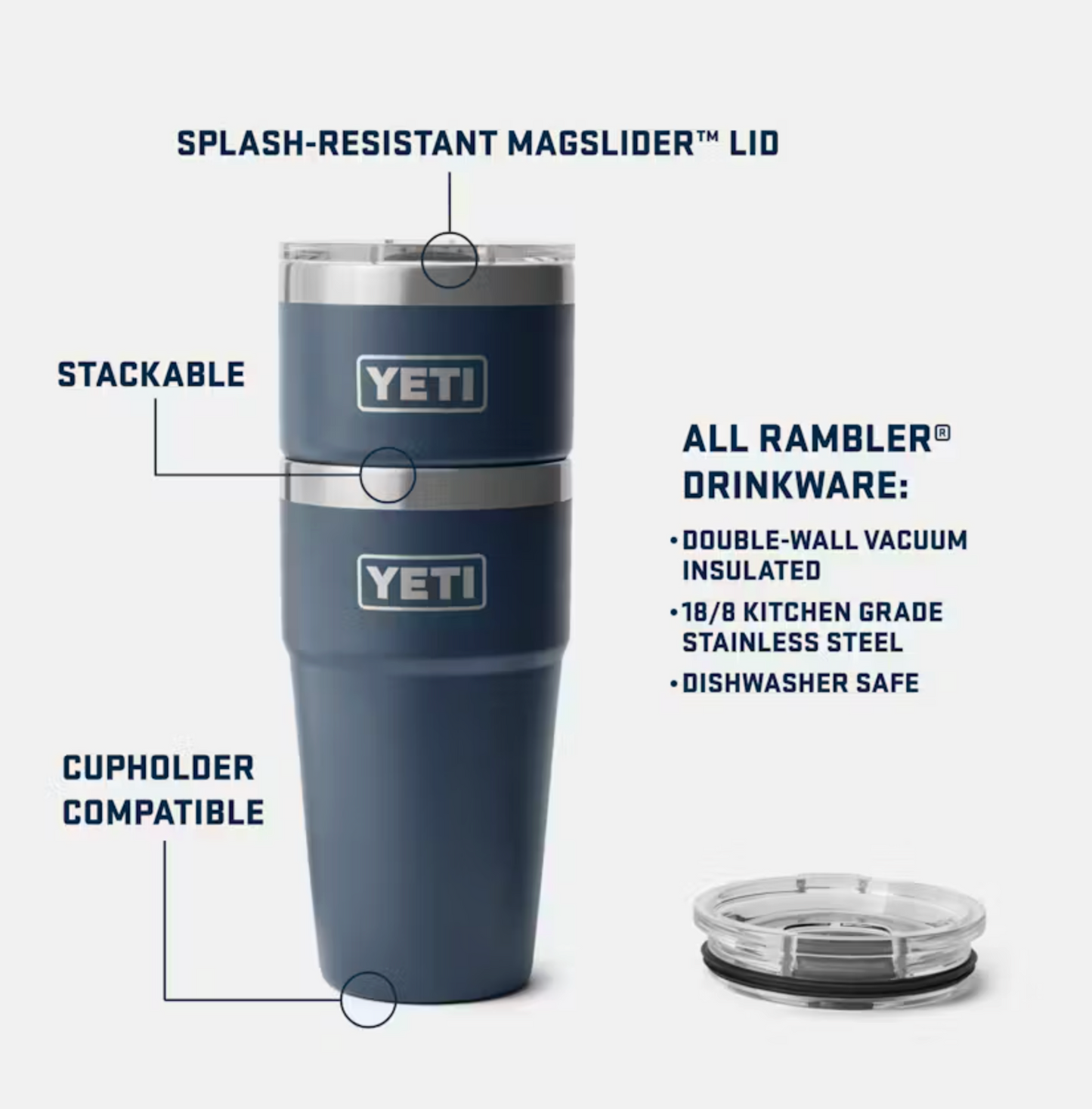 Yeti Rambler 20oz Stackable Tumbler *Personalization & Multiple Colors Available*