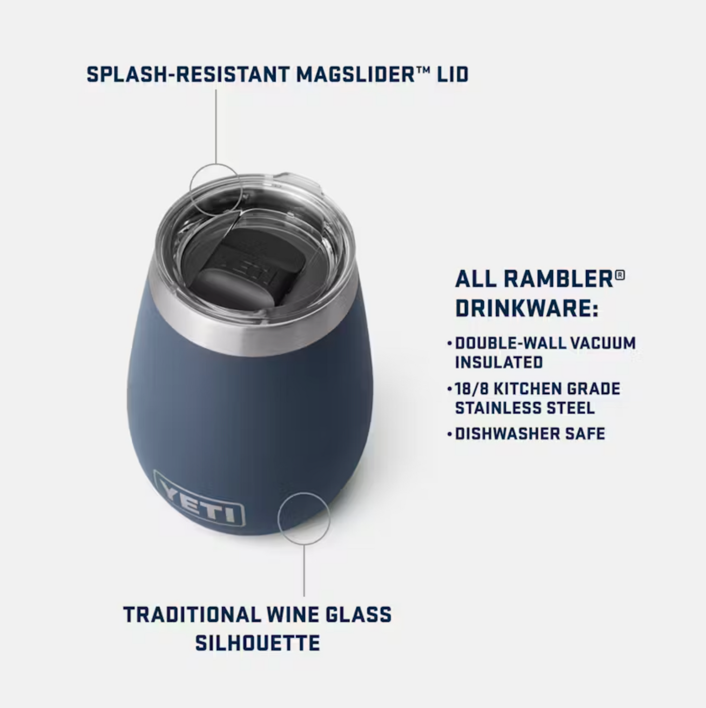 Yeti Rambler 10oz Wine Tumbler with Magslider Lid *Personalization Available*